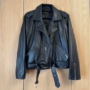 Quince Leather Motorcycle Jacket Black Size XL